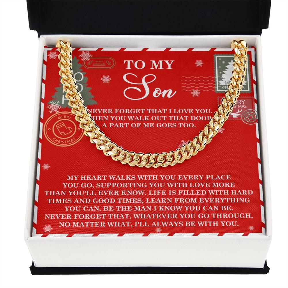 Gift for Son - That Door - Cuban Link Chain Necklace - Mallard Moon Gift Shop