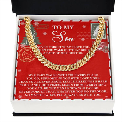 Gift for Son - That Door - Cuban Link Chain Necklace - Mallard Moon Gift Shop