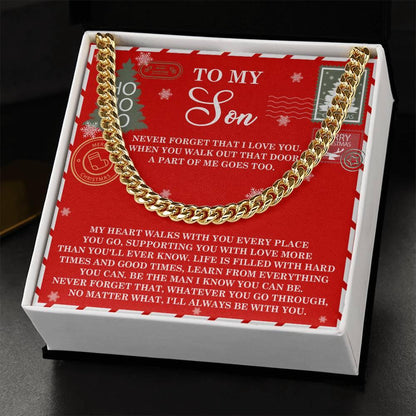 Gift for Son - That Door - Cuban Link Chain Necklace - Mallard Moon Gift Shop