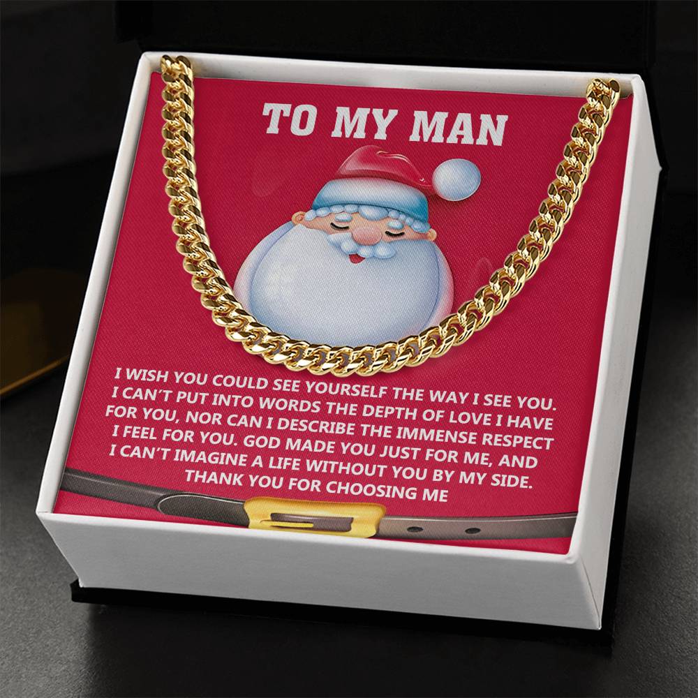 Gift for My Man - Just For Me - Cuban Link Chain Necklace - Mallard Moon Gift Shop