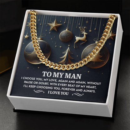 Gift for My Man - Every Beat - Cuban Link Chain Necklace - Mallard Moon Gift Shop