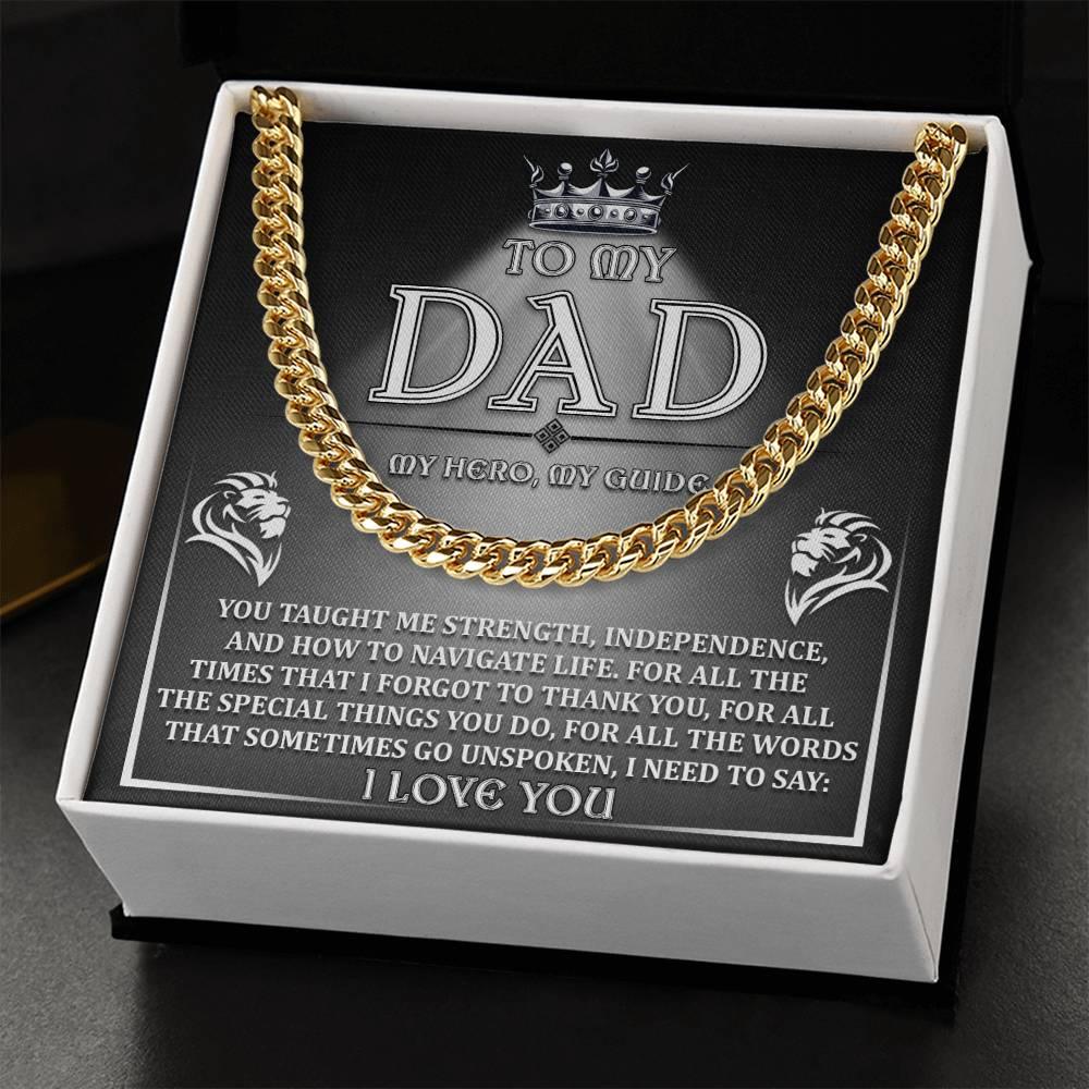 Dad - Need To Say Cuban Chain Link Necklace with Gift Box - Mallard Moon Gift Shop