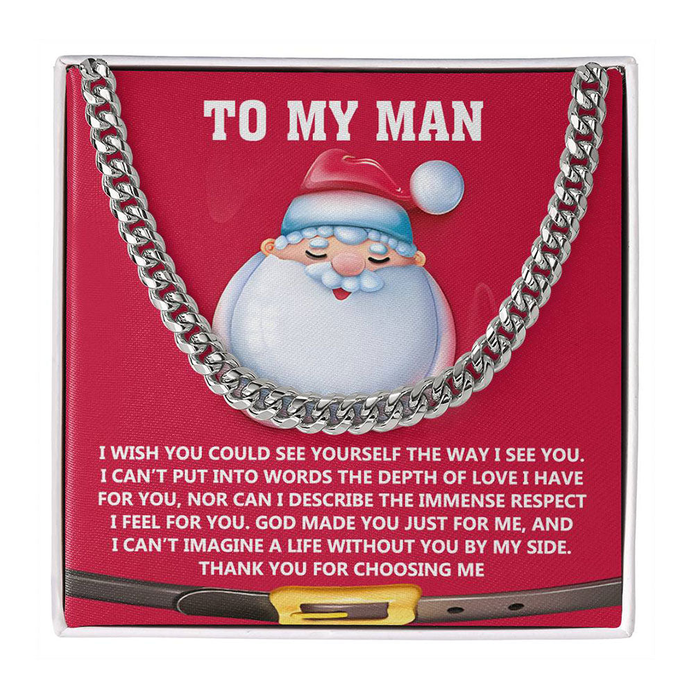 Gift for My Man - Just For Me - Cuban Link Chain Necklace - Mallard Moon Gift Shop