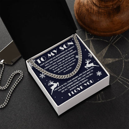 Gift for your Son - I Believe in You - Cuban Chain Link Necklace - Mallard Moon Gift Shop