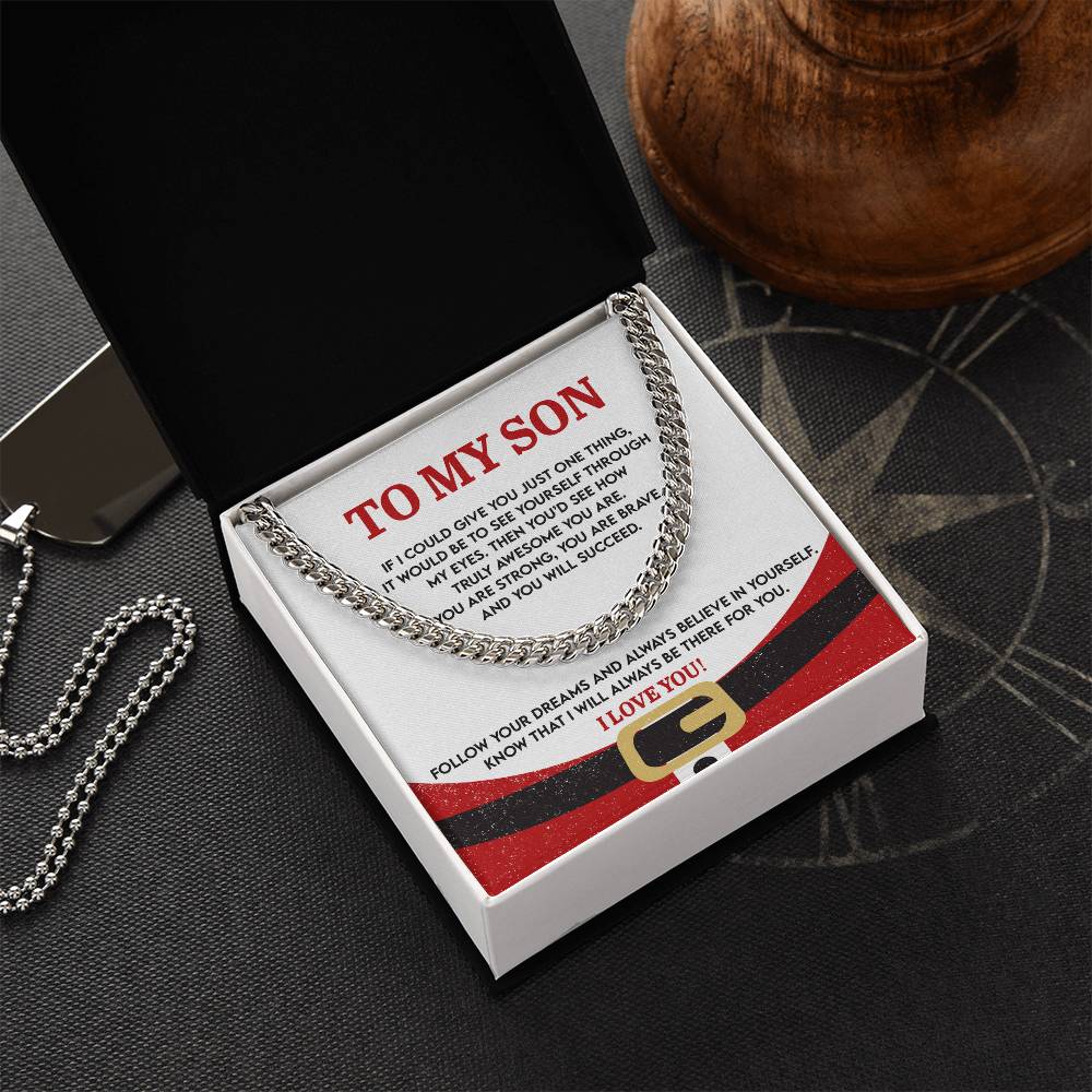 Gift for Son - There For You - Cuban Link Chain Necklace - Mallard Moon Gift Shop