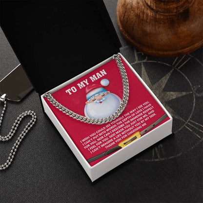 Gift for My Man - Just For Me - Cuban Link Chain Necklace - Mallard Moon Gift Shop