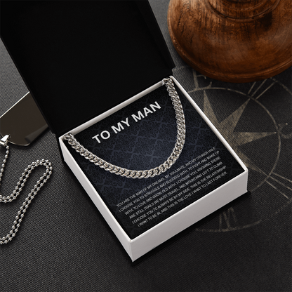 To My Man - My Soulmate - Personalized Cuban Chain Link Necklace - Mallard Moon Gift Shop