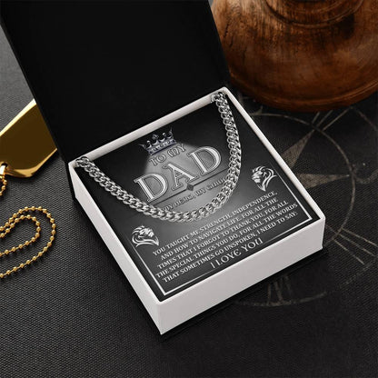 To My Dad - My Hero, My Guide I Need to Say Cuban Chain Link Necklace with Gift Box - Mallard Moon Gift Shop
