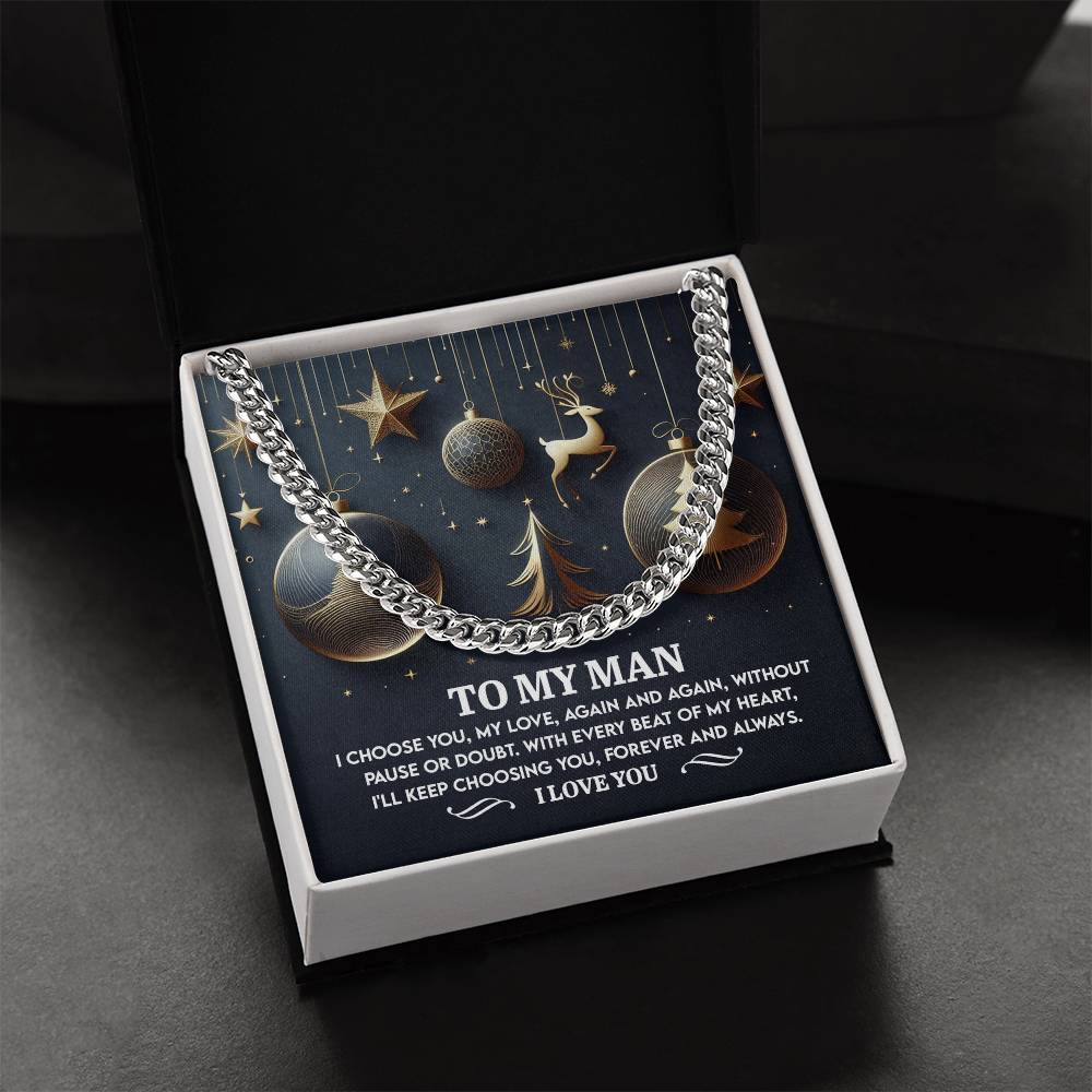 Gift for My Man - Every Beat - Cuban Link Chain Necklace - Mallard Moon Gift Shop