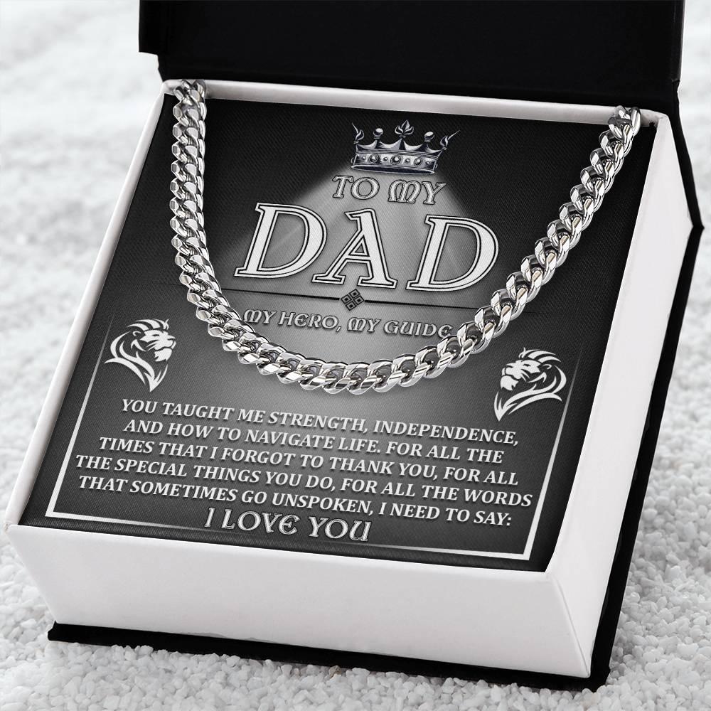 Dad - Need To Say Cuban Chain Link Necklace with Gift Box - Mallard Moon Gift Shop