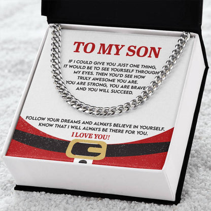Gift for Son - There For You - Cuban Link Chain Necklace - Mallard Moon Gift Shop