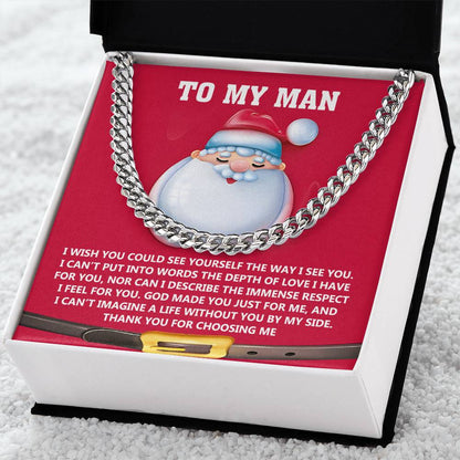 Gift for My Man - Just For Me - Cuban Link Chain Necklace - Mallard Moon Gift Shop