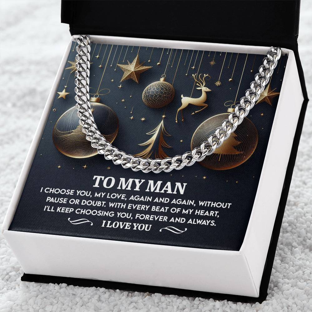 Gift for My Man - Every Beat - Cuban Link Chain Necklace - Mallard Moon Gift Shop