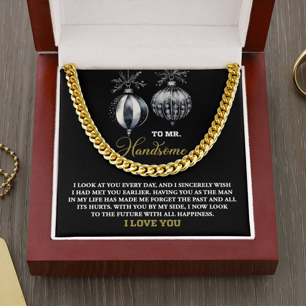 Gift for My Man - Future of Happiness - Cuban Chain Link Necklace - Mallard Moon Gift Shop