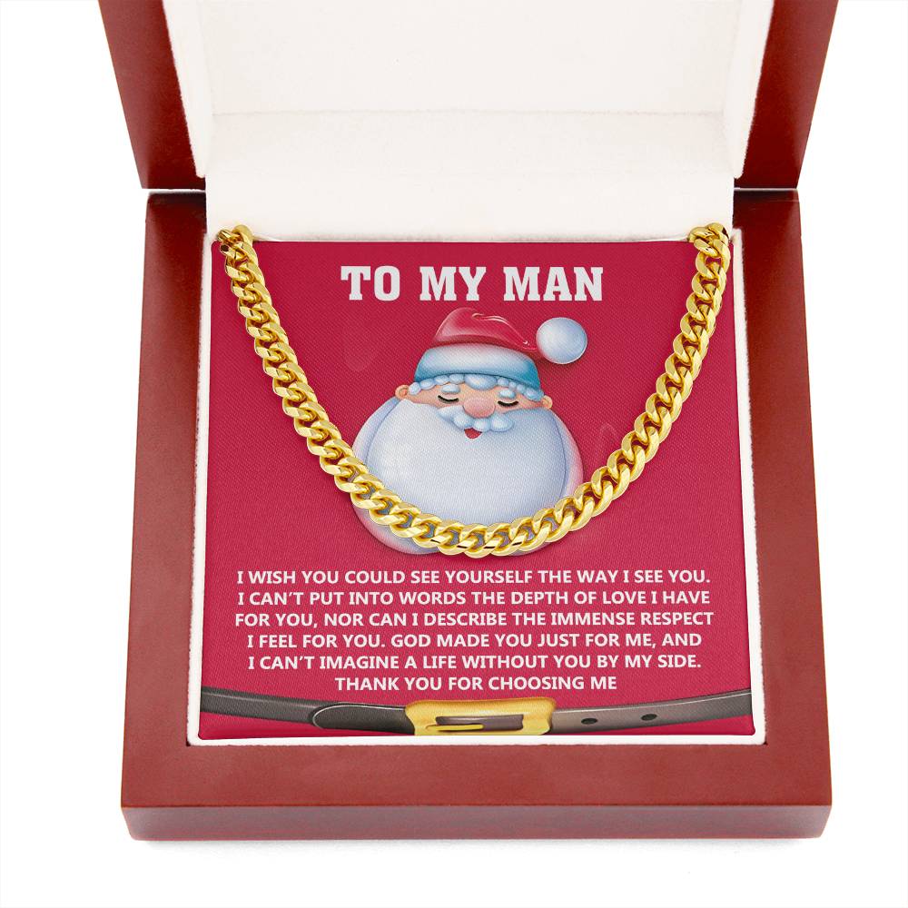 Gift for My Man - Just For Me - Cuban Link Chain Necklace - Mallard Moon Gift Shop