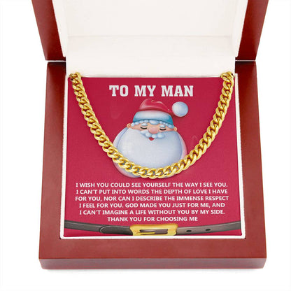 Gift for My Man - Just For Me - Cuban Link Chain Necklace - Mallard Moon Gift Shop