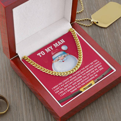 Gift for My Man - Just For Me - Cuban Link Chain Necklace - Mallard Moon Gift Shop