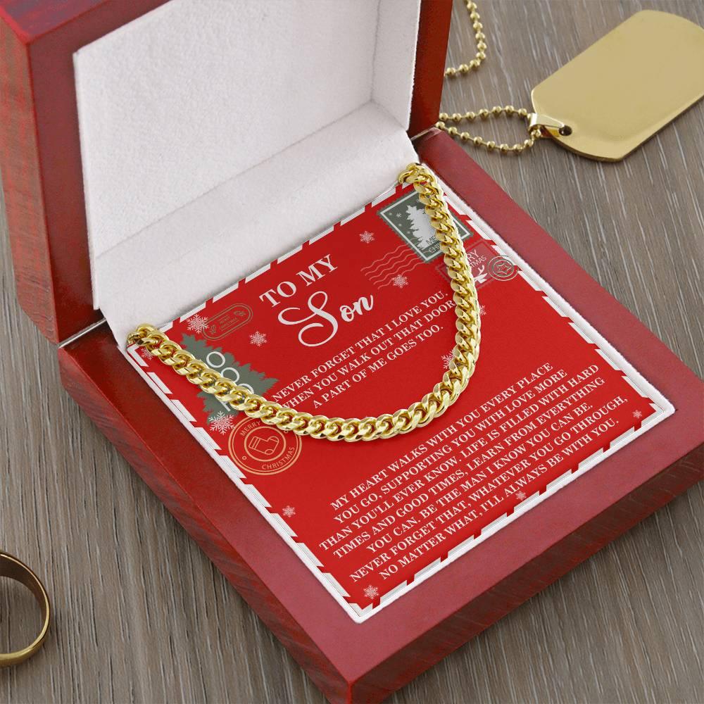 Gift for Son - That Door - Cuban Link Chain Necklace - Mallard Moon Gift Shop