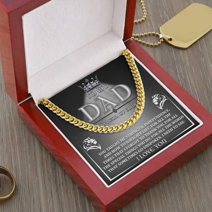 To My Dad - My Hero, My Guide I Need to Say Cuban Chain Link Necklace with Gift Box - Mallard Moon Gift Shop