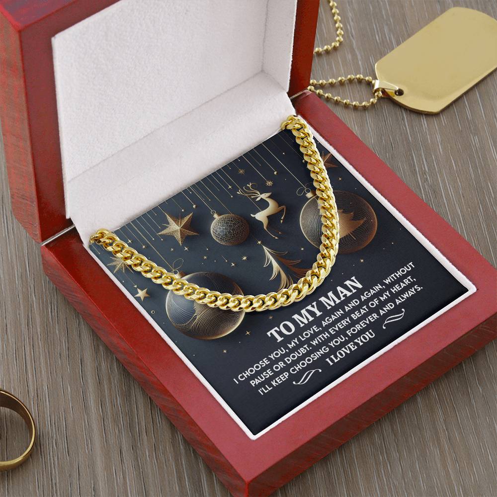 Gift for My Man - Every Beat - Cuban Link Chain Necklace - Mallard Moon Gift Shop