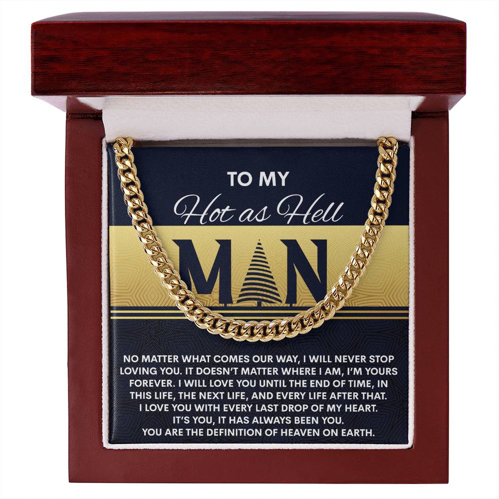 Gift for My Man - Heaven On Earth - Cuban Link Chain Necklace - Mallard Moon Gift Shop