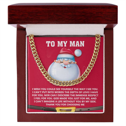 Gift for My Man - Just For Me - Cuban Link Chain Necklace - Mallard Moon Gift Shop