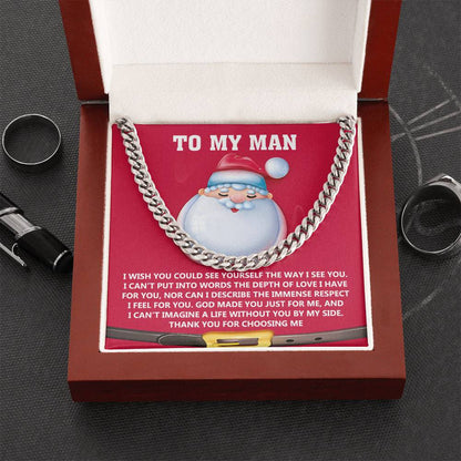 Gift for My Man - Just For Me - Cuban Link Chain Necklace - Mallard Moon Gift Shop