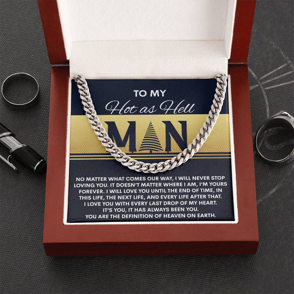 Gift for My Man - Heaven On Earth - Cuban Link Chain Necklace - Mallard Moon Gift Shop