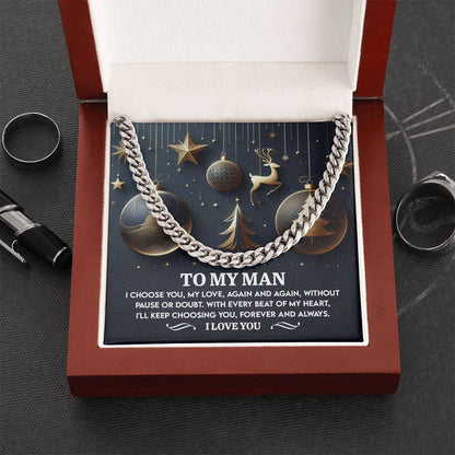 Gift for My Man - Every Beat - Cuban Link Chain Necklace - Mallard Moon Gift Shop