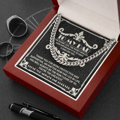 To My Dad You're the Greatest Cuban Chain Link Necklace - Mallard Moon Gift Shop