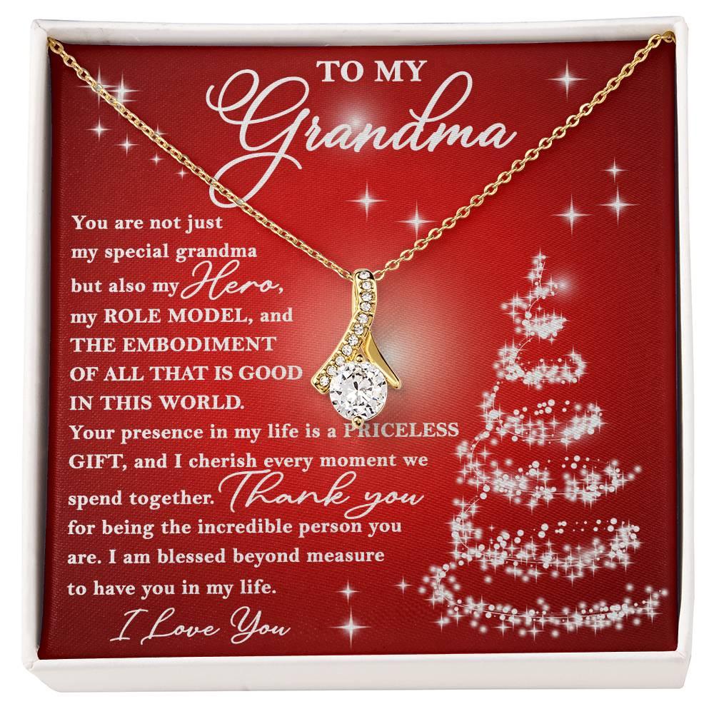To My Grandma - You are Priceless - Christmas Gift Necklace with Message Card - Mallard Moon Gift Shop