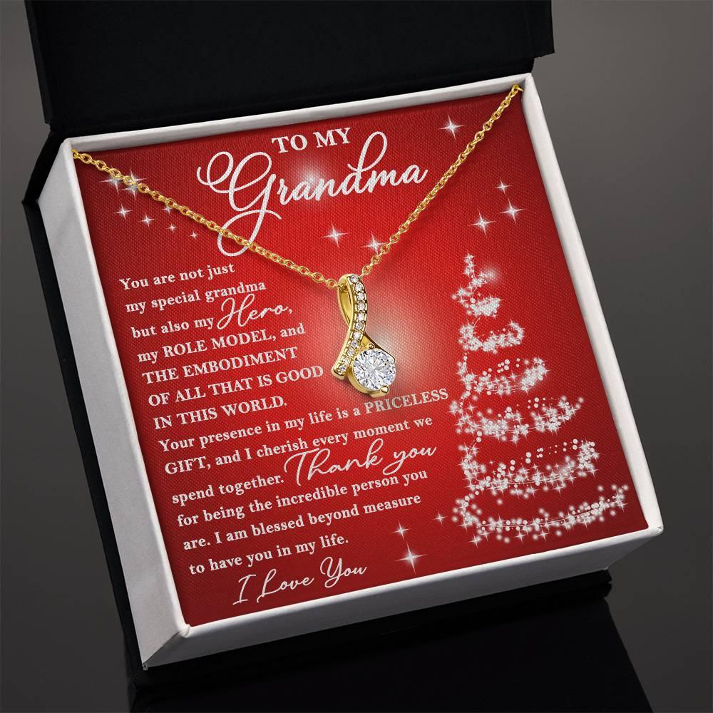 To My Grandma - You are Priceless - Christmas Gift Necklace with Message Card - Mallard Moon Gift Shop