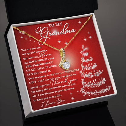 To My Grandma - You are Priceless - Christmas Gift Necklace with Message Card - Mallard Moon Gift Shop