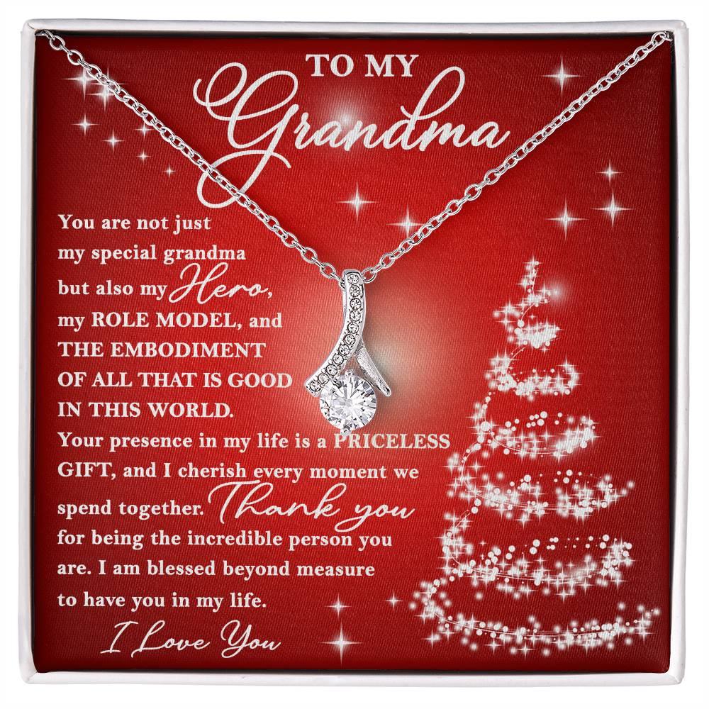 To My Grandma - You are Priceless - Christmas Gift Necklace with Message Card - Mallard Moon Gift Shop