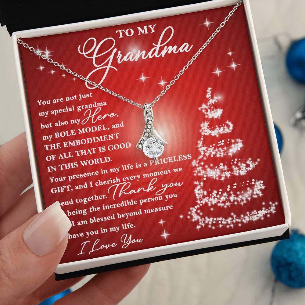 To My Grandma - You are Priceless - Christmas Gift Necklace with Message Card - Mallard Moon Gift Shop