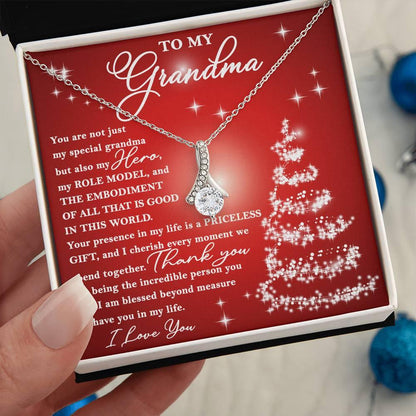 To My Grandma - You are Priceless - Christmas Gift Necklace with Message Card - Mallard Moon Gift Shop