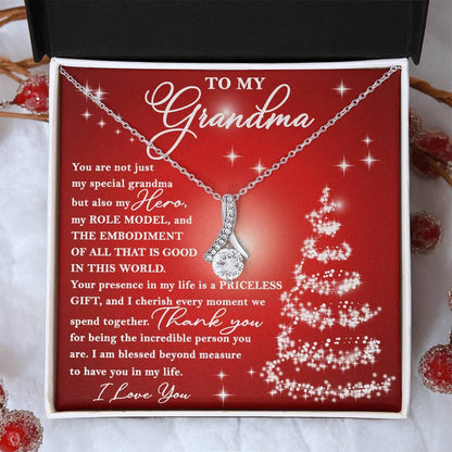 To My Grandma - You are Priceless - Christmas Gift Necklace with Message Card - Mallard Moon Gift Shop