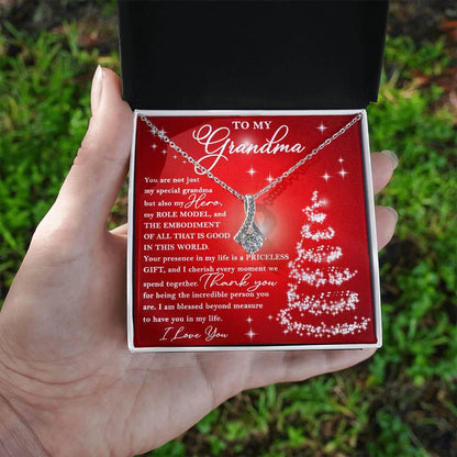 To My Grandma - You are Priceless - Christmas Gift Necklace with Message Card - Mallard Moon Gift Shop