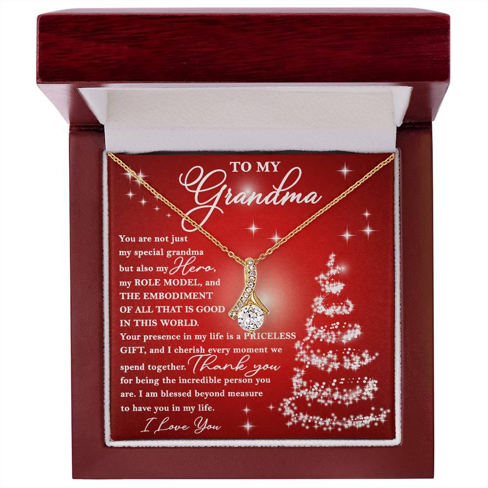 To My Grandma - You are Priceless - Christmas Gift Necklace with Message Card - Mallard Moon Gift Shop