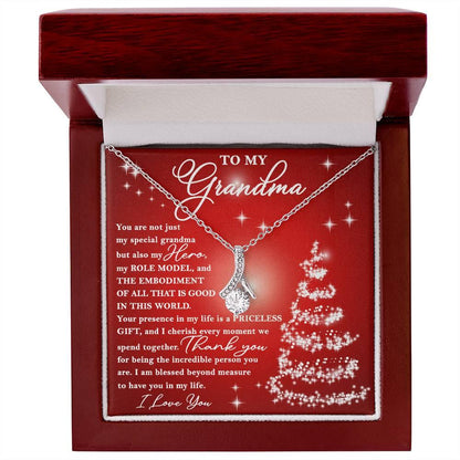 To My Grandma - You are Priceless - Christmas Gift Necklace with Message Card - Mallard Moon Gift Shop