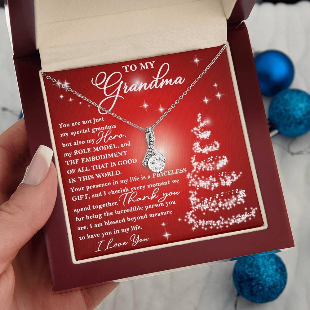 To My Grandma - You are Priceless - Christmas Gift Necklace with Message Card - Mallard Moon Gift Shop