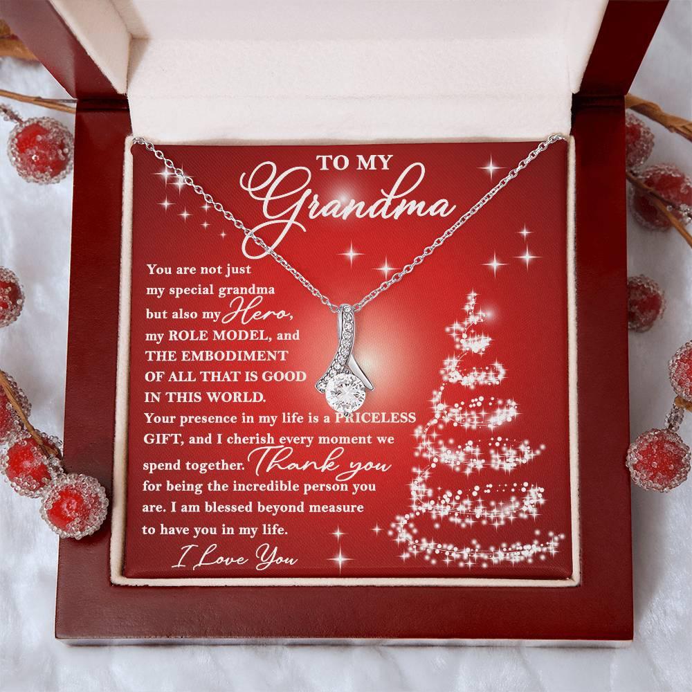 To My Grandma - You are Priceless - Christmas Gift Necklace with Message Card - Mallard Moon Gift Shop
