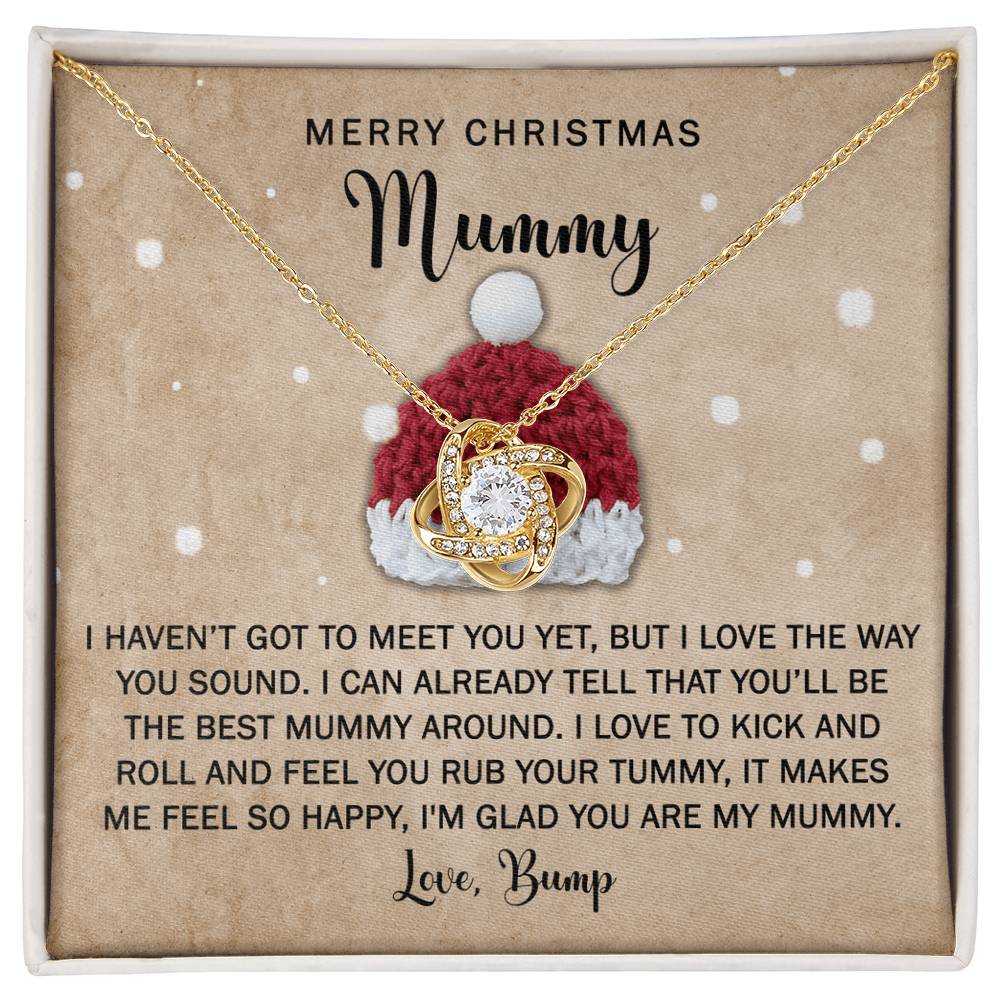 Gift for Mummy - Rub Your Tummy - Love Knot Pendant Necklace - Mallard Moon Gift Shop