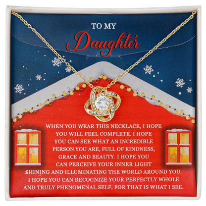 Gift for Daughter - Feel Complete - Love Knot Pendant Necklace - Mallard Moon Gift Shop