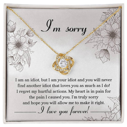 Apology Gift for Her - Sorry For The Pain I Caused You - Love Knot Pendant Necklace - Mallard Moon Gift Shop