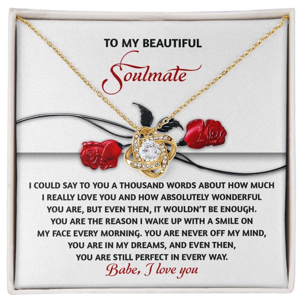 Romantic Anniversary, Valentine's Day Gift for Soulmate, Wife, Girlfriend - Wake Up With a Smile - Love Knot Pendant Necklace - Mallard Moon Gift Shop
