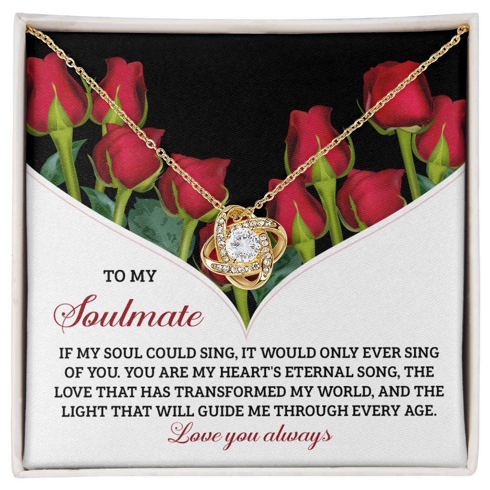 Romantic Anniversary, Valentine's Day Gift for Soulmate, Wife, Girlfriend - My Heart’s Eternal Song - Love Knot Pendant Necklace - Mallard Moon Gift Shop