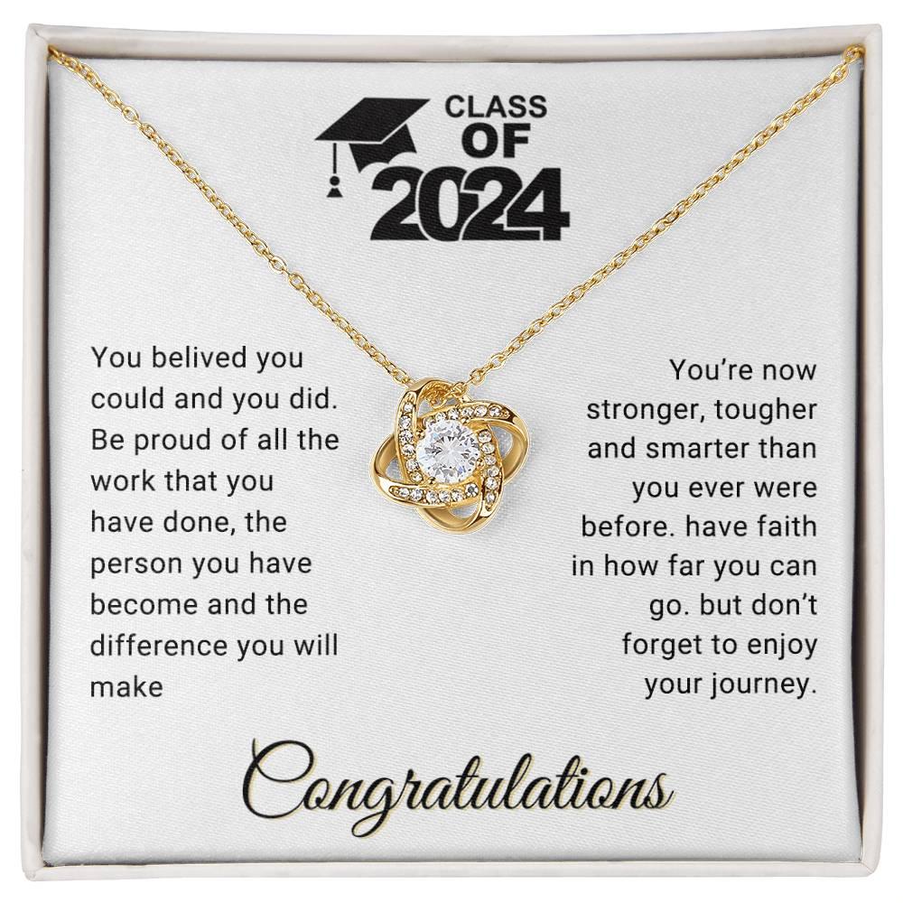 Graduation Gift Class of 2024 You Believed you Could Congratulations Love Knot Pendant Necklace - Mallard Moon Gift Shop