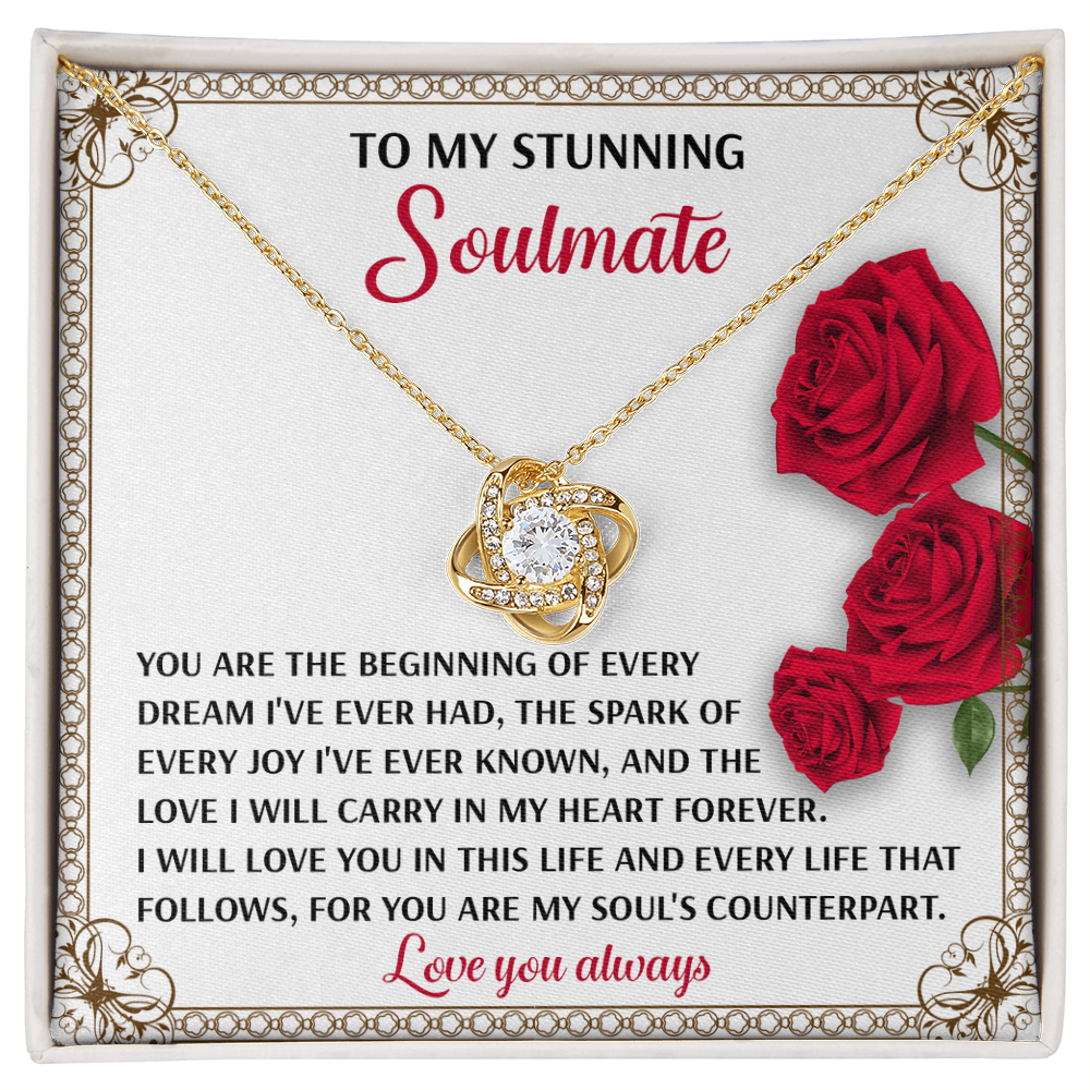 Romantic Soulmate Gift – In My Heart Forever Love Knot Pendant with Meaningful Message Card - Mallard Moon Gift Shop