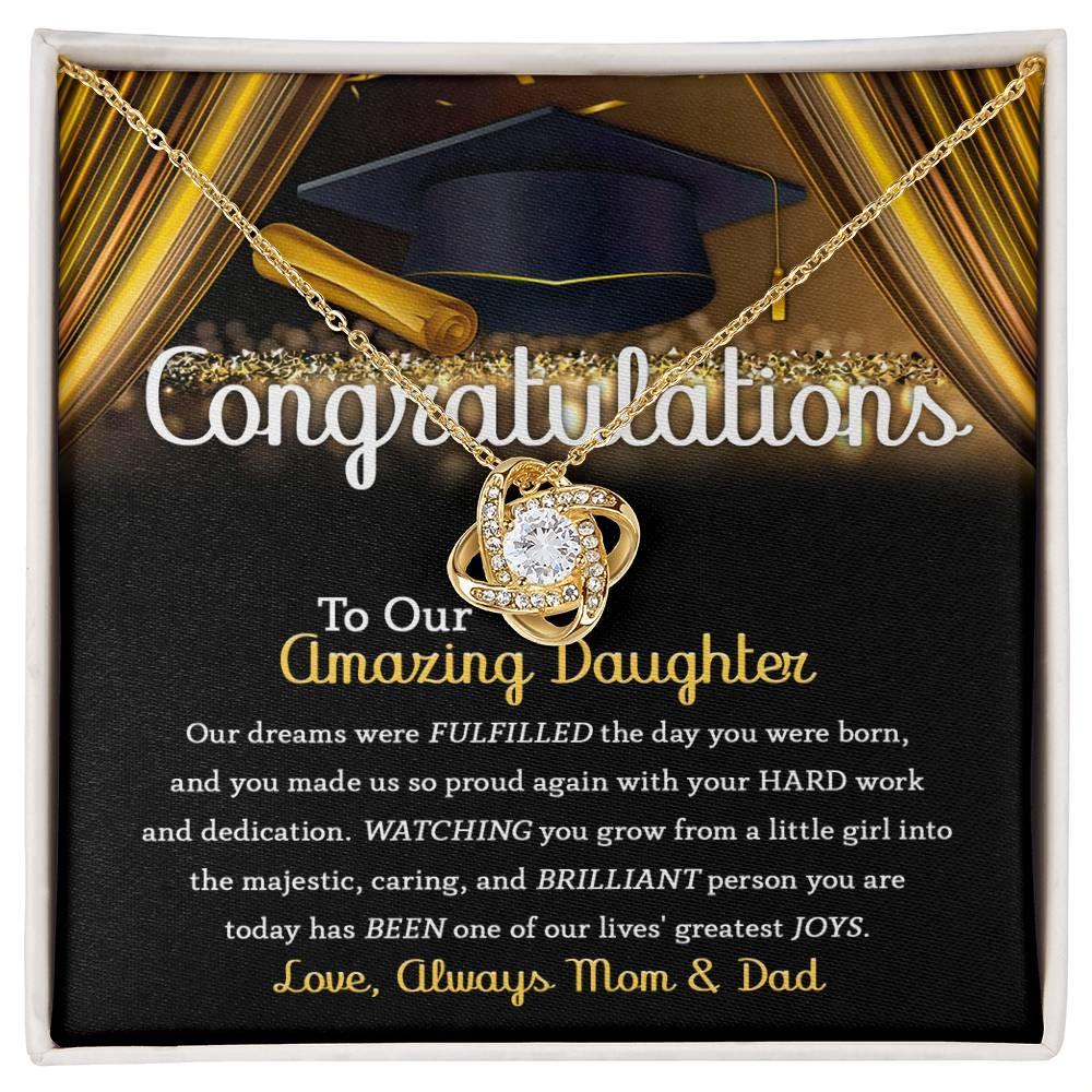 Daughter Graduation Jewelry Necklace with Message Card from Mom and Dad - You Made Us So Proud - Mallard Moon Gift Shop